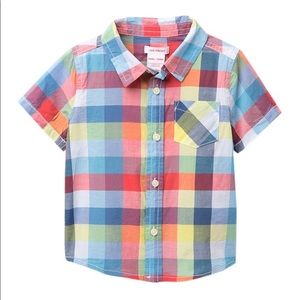 Joe Fresh Colorful Plaid SS Button Down